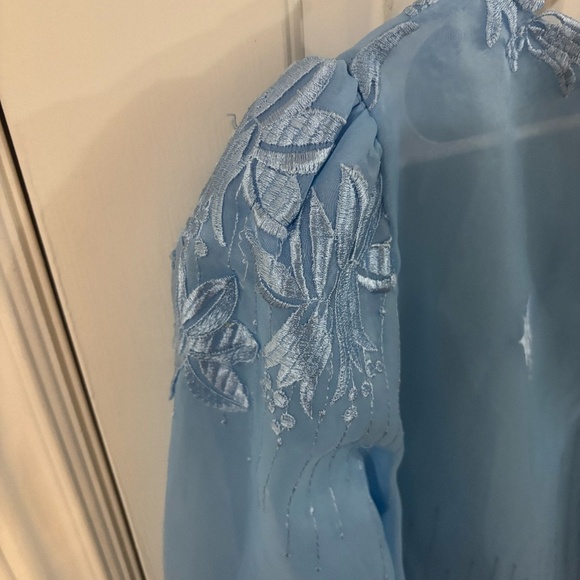 vintage 80s seethru dress with embroidery rare and pretty - Picture 4 of 4